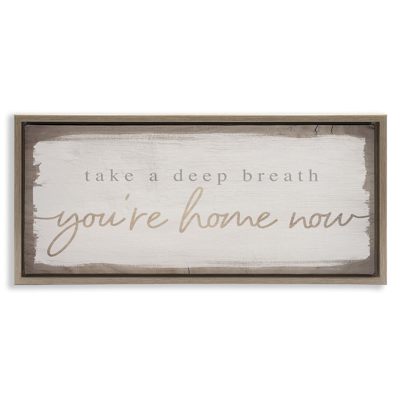 Stupell Industries You're Home Now Weathered Chic Framed Floater Canvas Wall Art